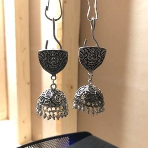 Jhumka plus necklace set - blackmetal